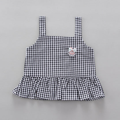 [368520] - Setelan Blouse Kutung Anak Import Fashionable - Motif Cute Gingham