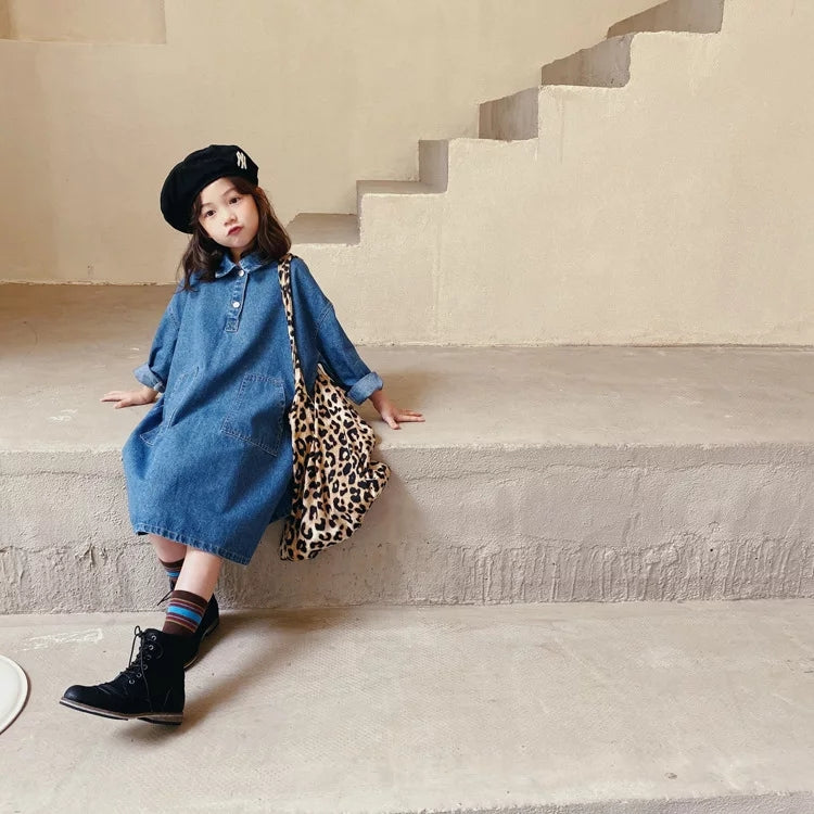 [507385] - Dress Fashion Anak Perempuan - Motif Denim