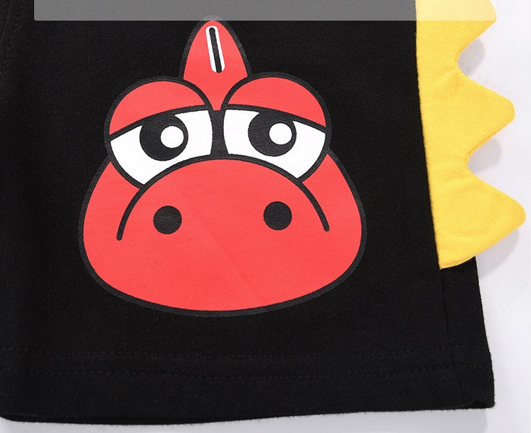[370121-BLACK] - Celana Santai 3D Anak / Celana Pendek Anak - Motif Baby Dino