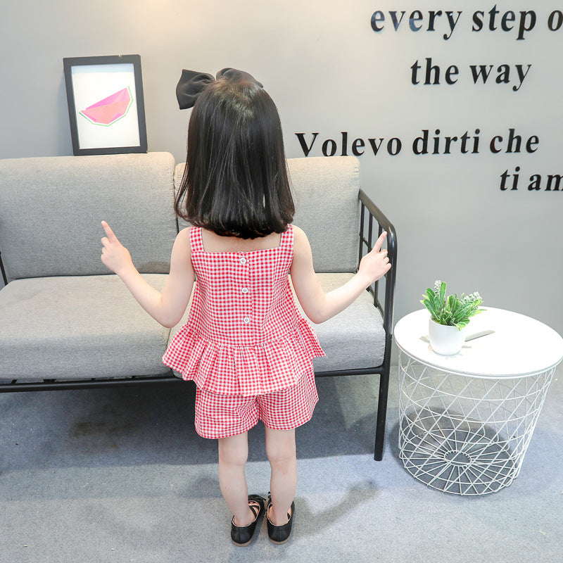 [368520] - Setelan Blouse Kutung Anak Fashionable - Motif Cute Gingham