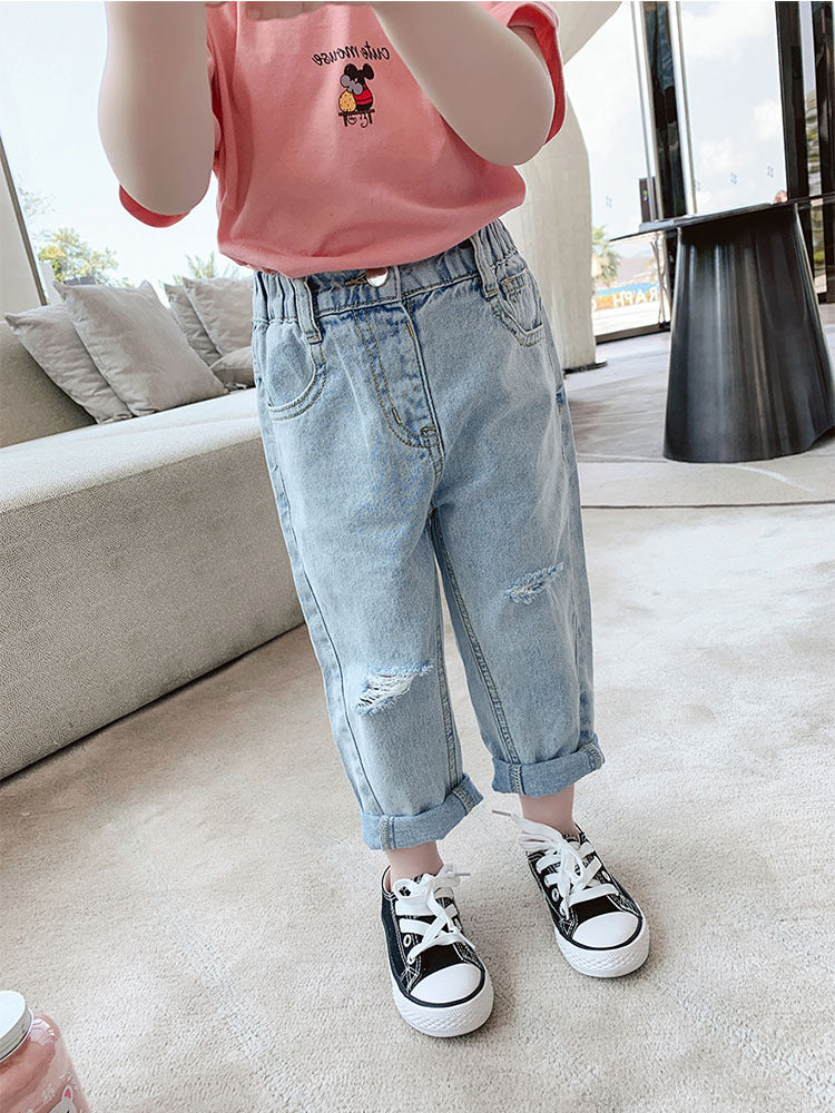 [507387] - Celana Jeans Fashion Anak Perempuan - Motif Tear