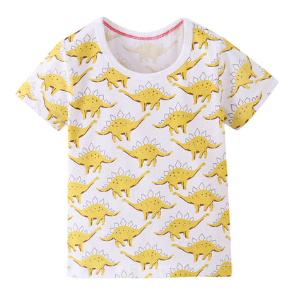 [357287] - Atasan Kaos Anak / Baju Atasan Summer Anak Trendi - Motif Dino Stego Pattern