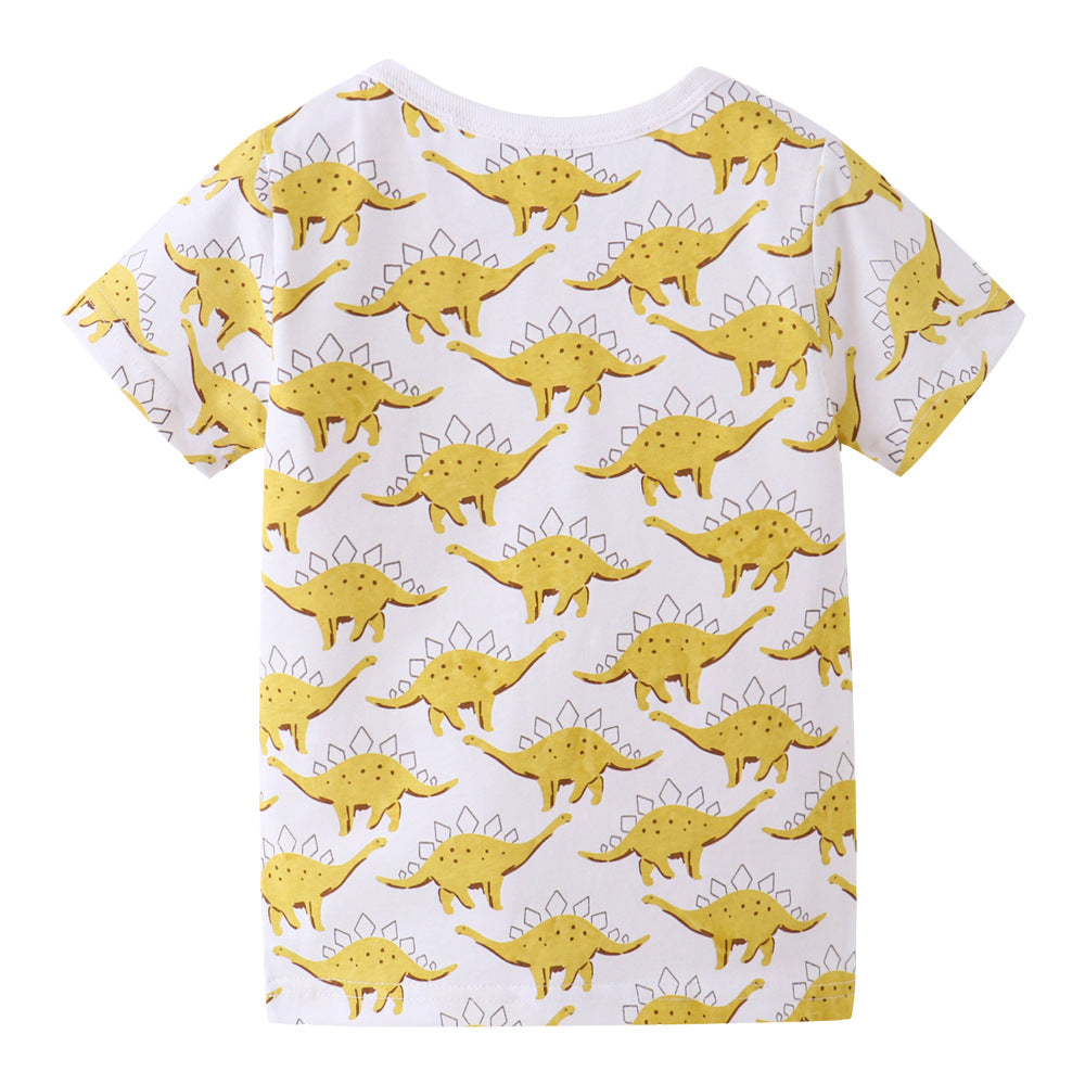 [357287] - Atasan Kaos Anak / Baju Atasan Summer Anak Trendi - Motif Dino Stego Pattern