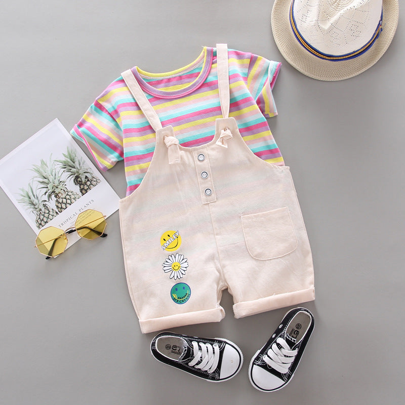 [368270] - Setelan Overall Sweet Anak Perempuan - Motif Cheerful Colors