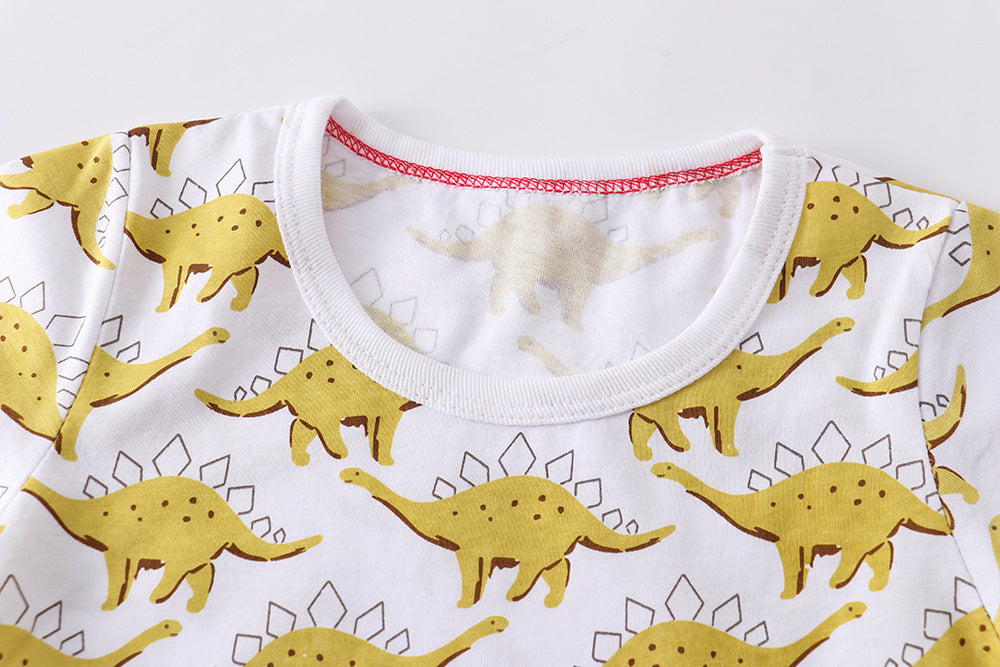 [357287] - Atasan Kaos Anak / Baju Atasan Summer Anak Trendi - Motif Dino Stego Pattern