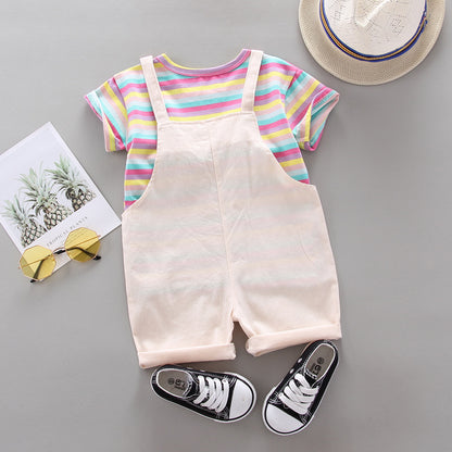 [368270] - Setelan Overall Sweet Anak Perempuan - Motif Cheerful Colors