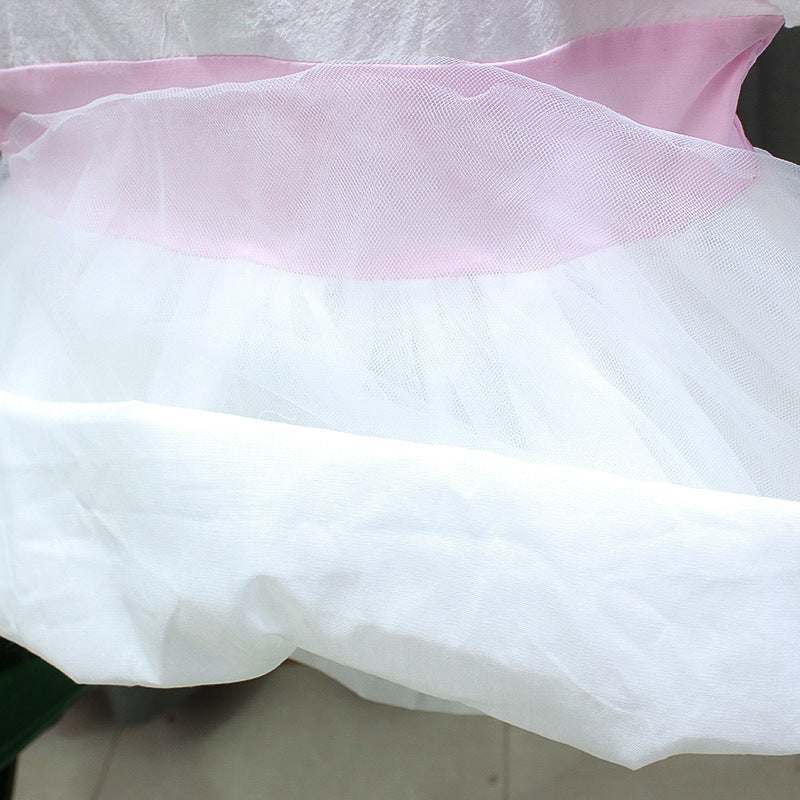 [352191-PINK WHITE] - Dress Anak Perempuan Kawai Style - Motif Cultural Style