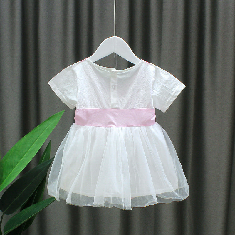 [352191-PINK WHITE] - Dress Anak Perempuan Kawai Style - Motif Cultural Style
