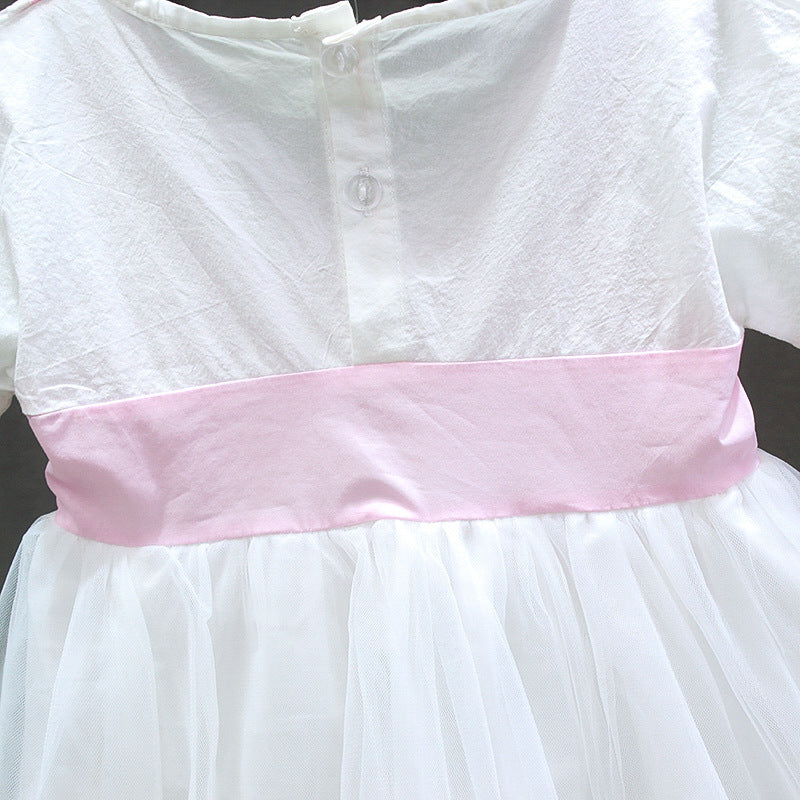 [352191-PINK WHITE] - Dress Anak Perempuan Kawai Style - Motif Cultural Style