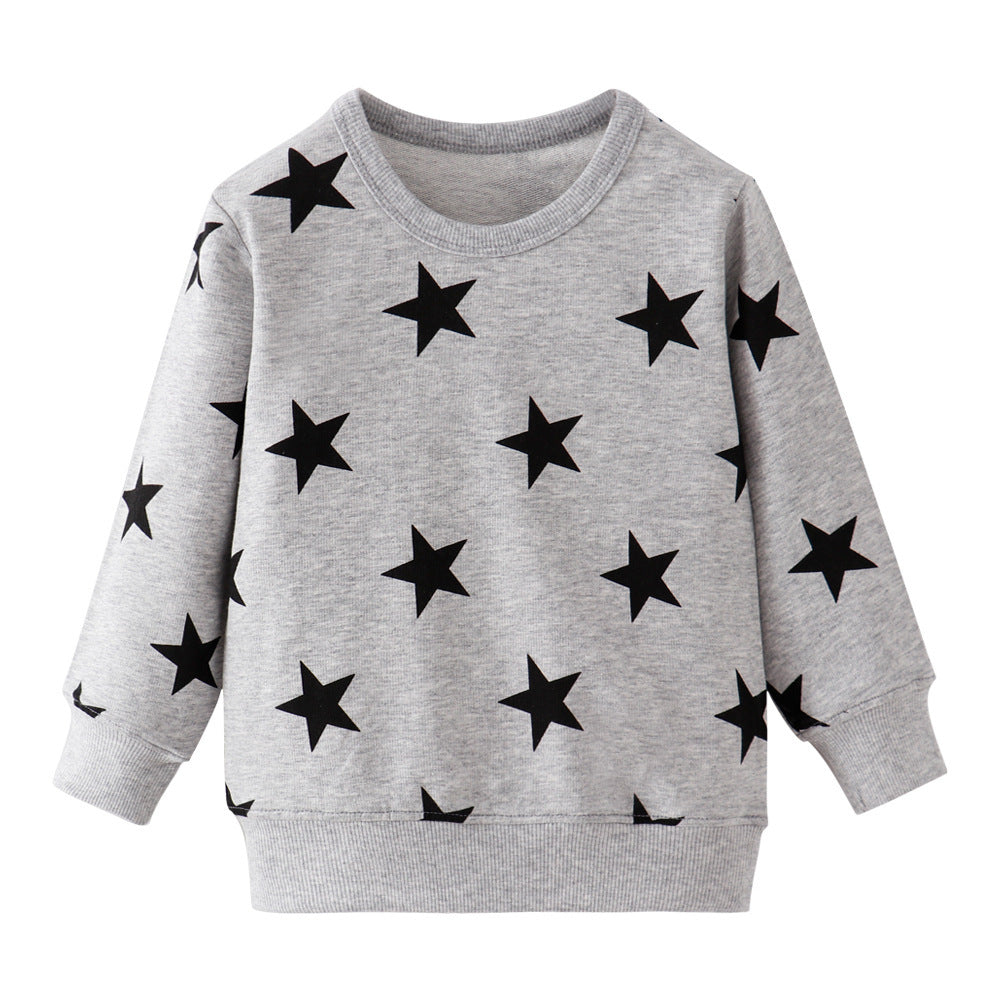 [357436-GRAY] - Atasan Sweater Anak / Atasan Sweater Anak Trendi - Motif Star Style