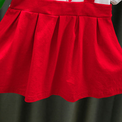[352210-RED] - Dress Import Anak Perempuan Kawai Style - Motif School Pattern