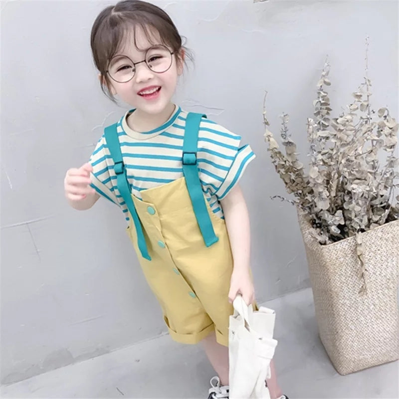 [507338] - Setelan Overall Anak Perempuan - Motif Long Line