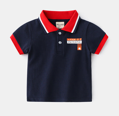 [513215] - Atasan Anak Cowok Kaos Polo Import - Motif Symbol Patriotic