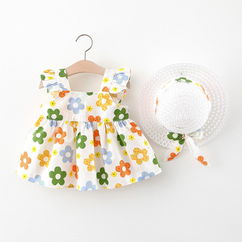 [340245] - Dress Pantai Lengan Kutung Anak Perempuan - Motif Lace Flower