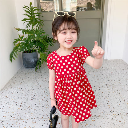 [507205] - Dress Fashion Anak Perempuan - Motif Polkadot Style