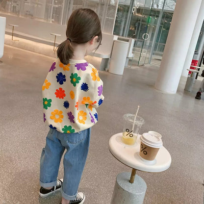 [507495] - Atasan Sweater Fashion Anak Perempuan - Motif Beautiful Flower