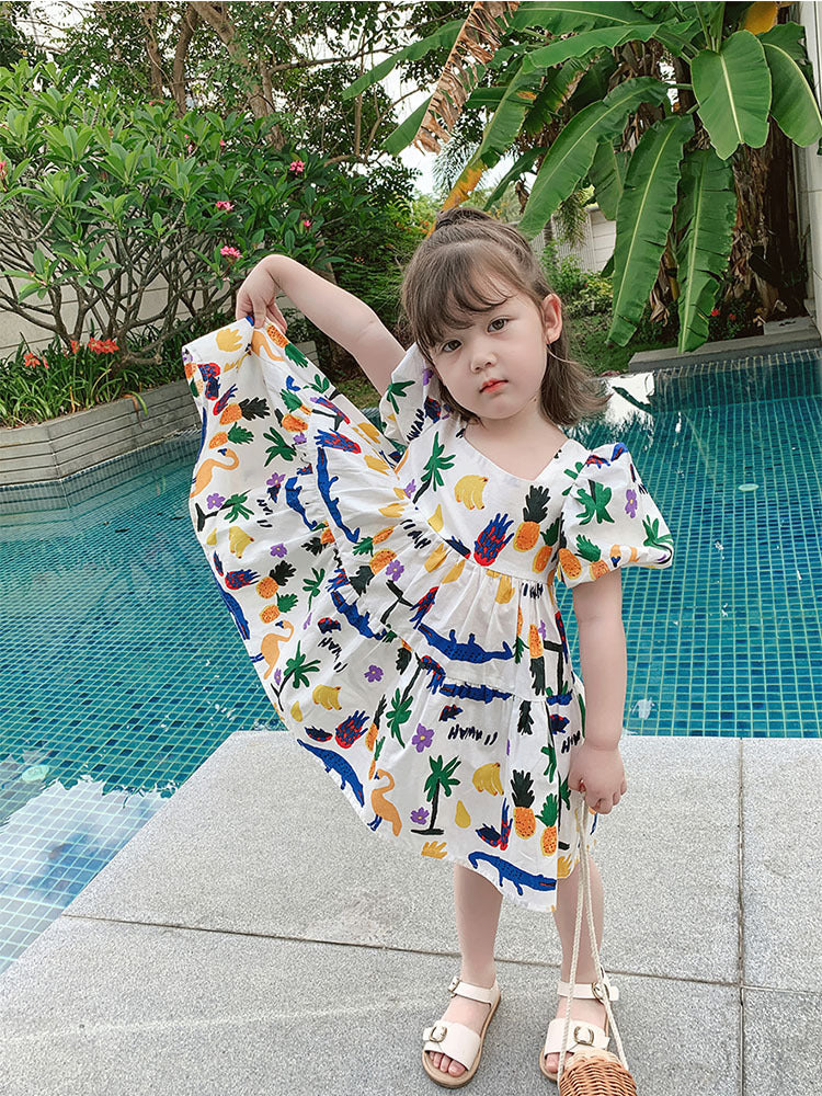 [507204] - Dress Fashion Anak Perempuan - Motif Animal Fruits