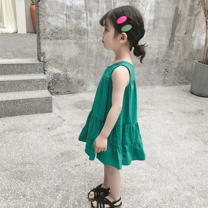 [507543] - Dress Kutung Anak Perempuan - Motif Back Button