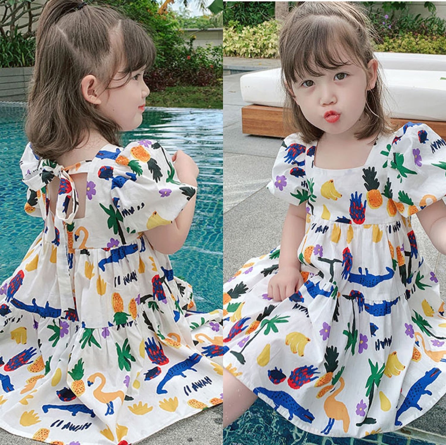 [507204] - Dress Fashion Anak Perempuan - Motif Animal Fruits