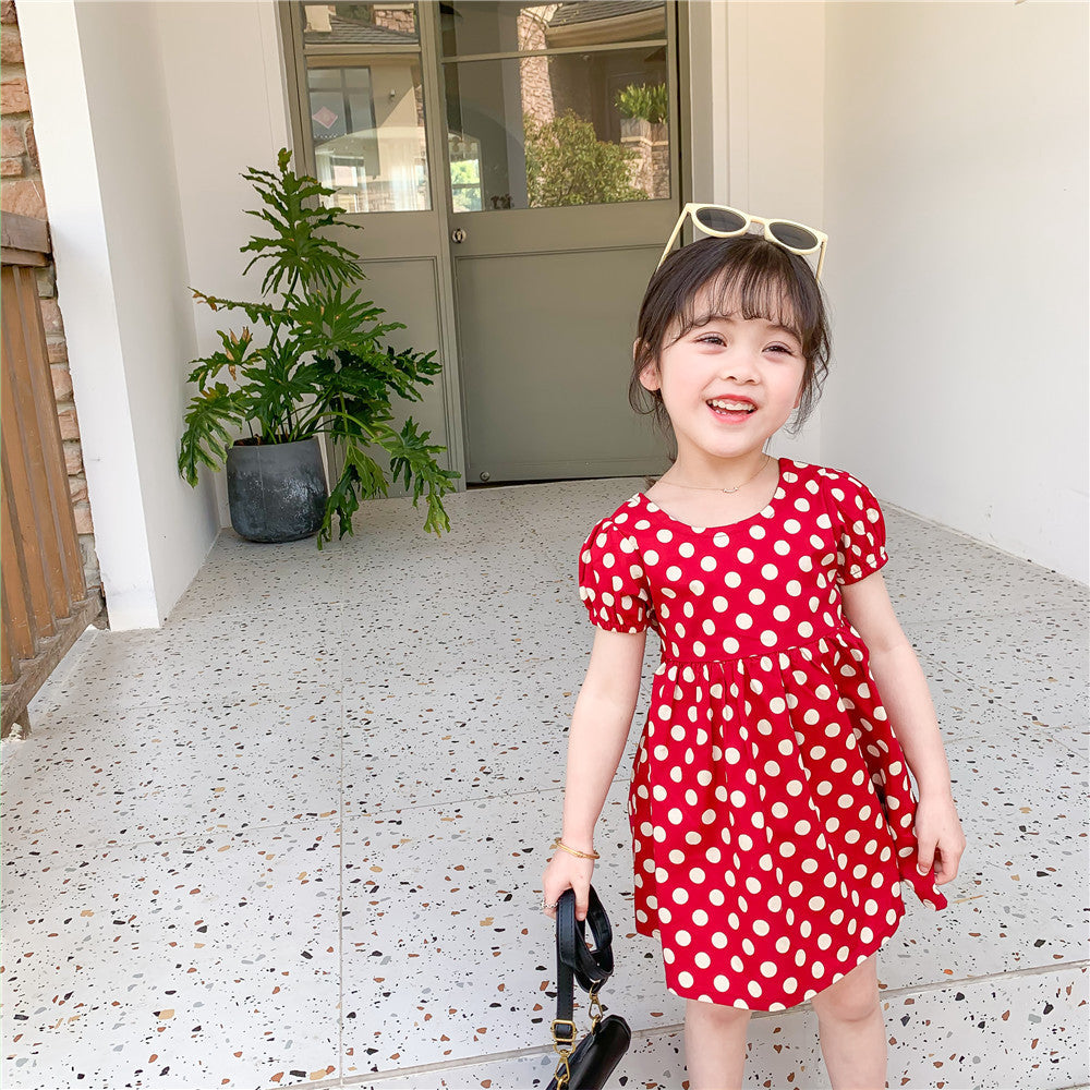 [507205] - Dress Fashion Anak Perempuan - Motif Polkadot Style