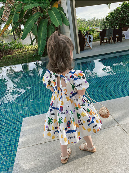 [507204] - Dress Fashion Anak Perempuan - Motif Animal Fruits