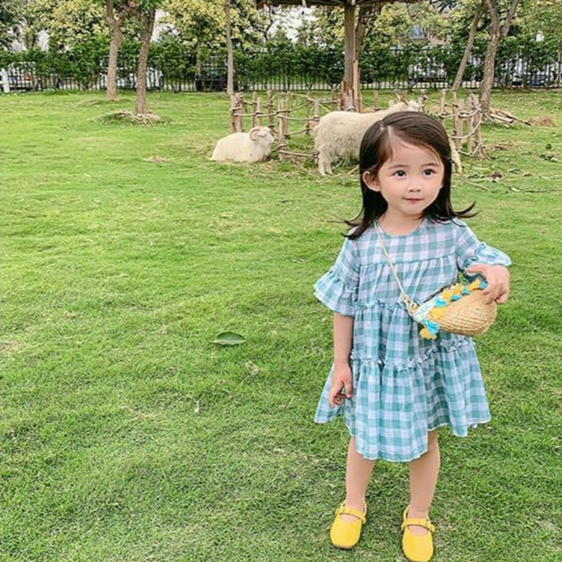 [507206] - Dress Fashion Anak Perempuan - Motif Gingam Three Connections