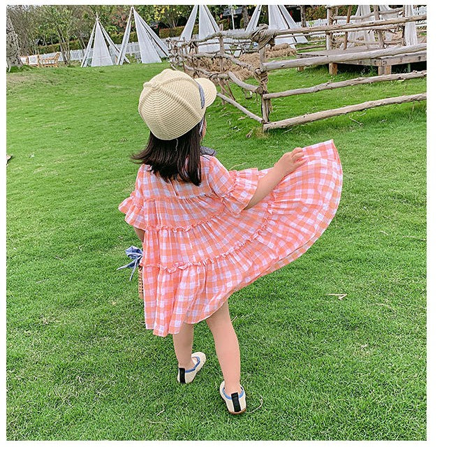 [507206] - Dress Fashion Anak Perempuan - Motif Gingam Three Connections