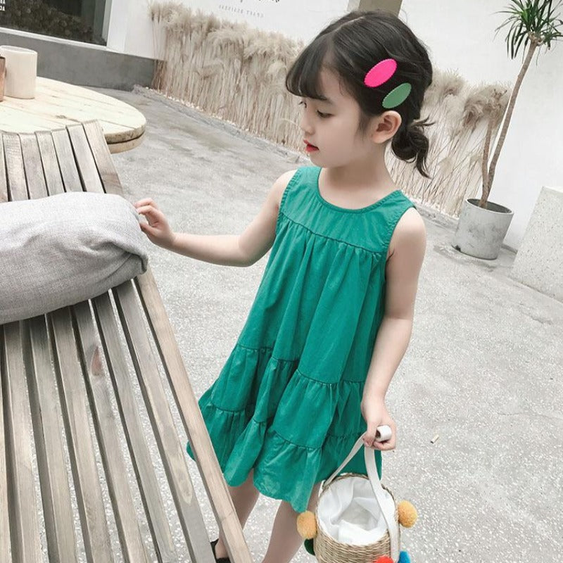 [507543] - Dress Kutung Anak Perempuan - Motif Back Button