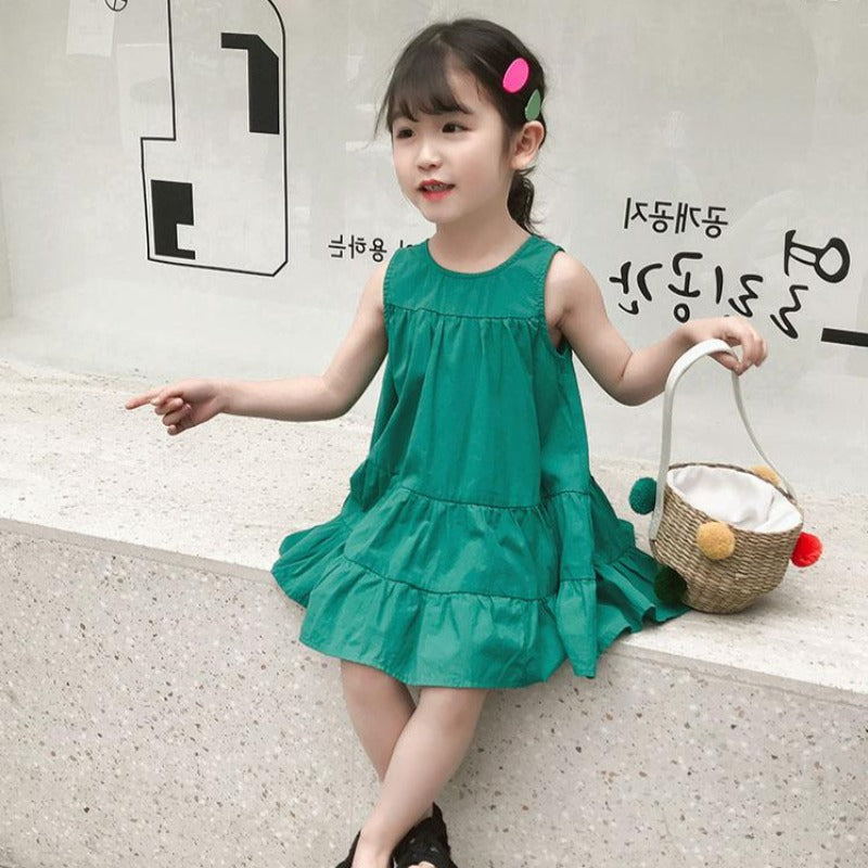 [507543] - Dress Kutung Anak Perempuan - Motif Back Button