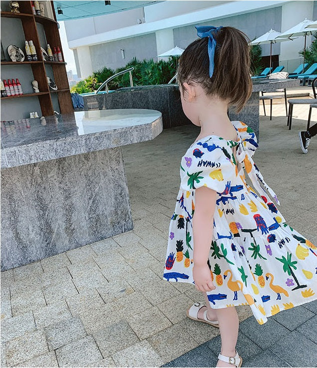 [507204] - Dress Fashion Anak Perempuan - Motif Animal Fruits