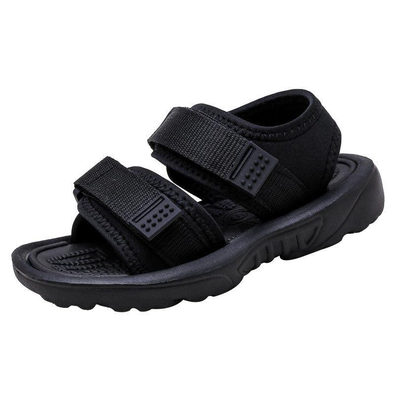 [382106-BLACK] - Sepatu Sandal Santai Anak Import - Motif Plain Style