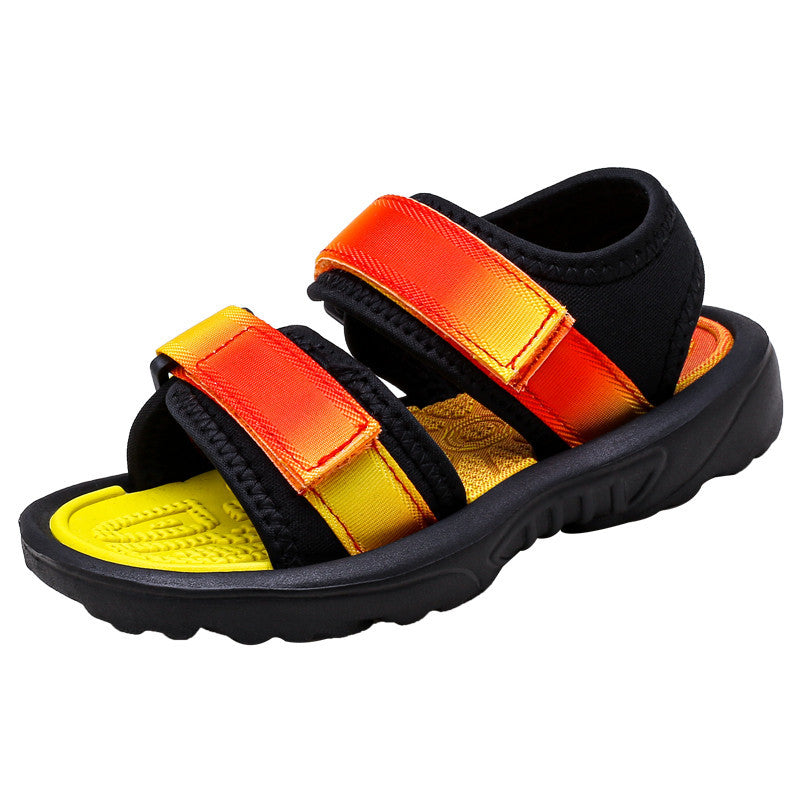 [382107-YELLOW] - Sepatu Sandal Santai Anak Import - Motif Color Gradation