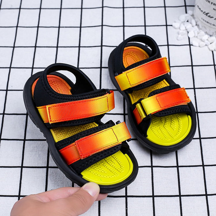 [382107-YELLOW] - Sepatu Sandal Santai Anak Import - Motif Color Gradation