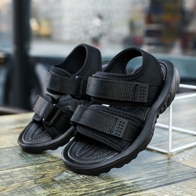 [382106-BLACK] - Sepatu Sandal Santai Anak Import - Motif Plain Style
