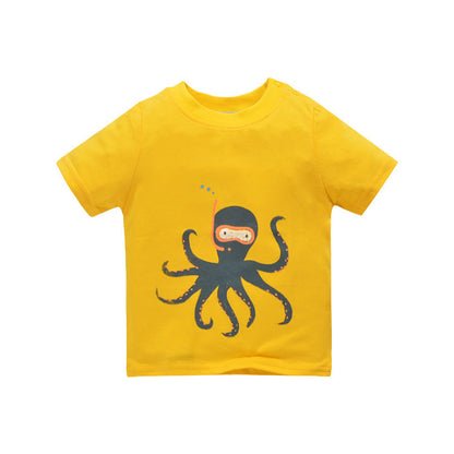 [357338] - Kaos Anak / Baju Atasan Summer Anak Trendi - Motif Full Octopus