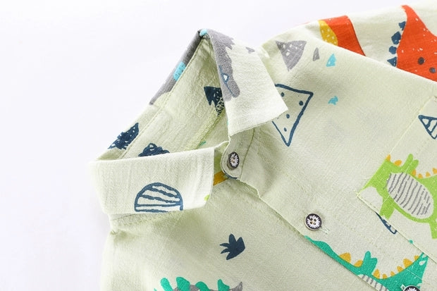 [345311] - Setelan Kemeja Fashion Anak - Motif Dinosaur