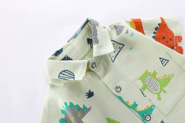 [345311] - Setelan Kemeja Fashion Anak - Motif Dinosaur