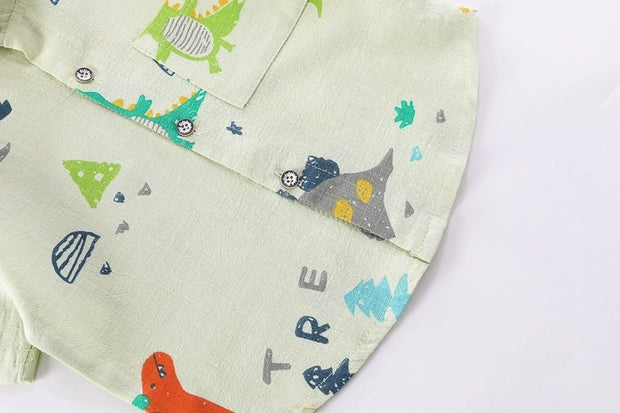 [345311] - Setelan Kemeja Fashion Anak - Motif Dinosaur