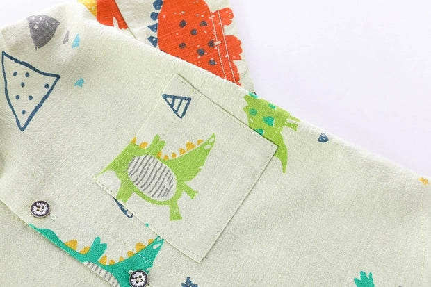 [345311] - Setelan Kemeja Fashion Anak - Motif Dinosaur