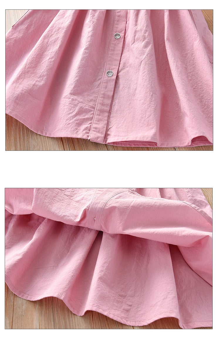 [511131-WHITE] - Dress Anak Perempuan Fashion Kekinian - Motif Side Pocket