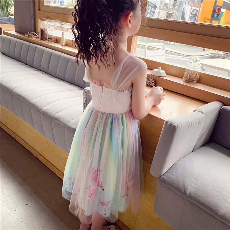 [363386] - Dress Fashion Anak Perempuan - Motif Rainbow Unicorn