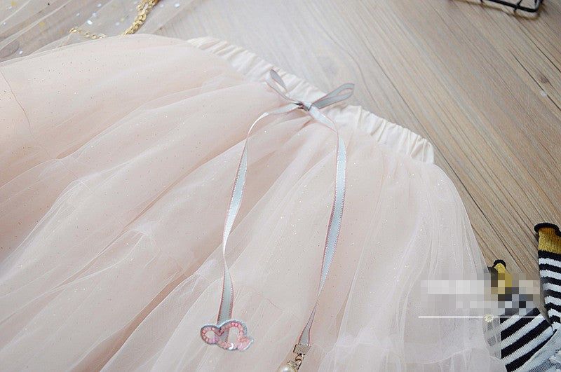 [363260-WHITE PINK] - Setelan Fashion Trend Anak Perempuan - Motif Unicorn Tutu