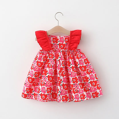 [340232] - Dress Bunga Import Lengan Kutung Anak Perempuan - Motif Pretty Flower