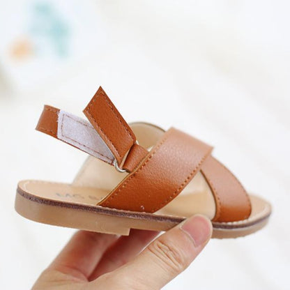 [381108-BROWN] - Sepatu Sandal Anak Import - Motif Cross Ropes