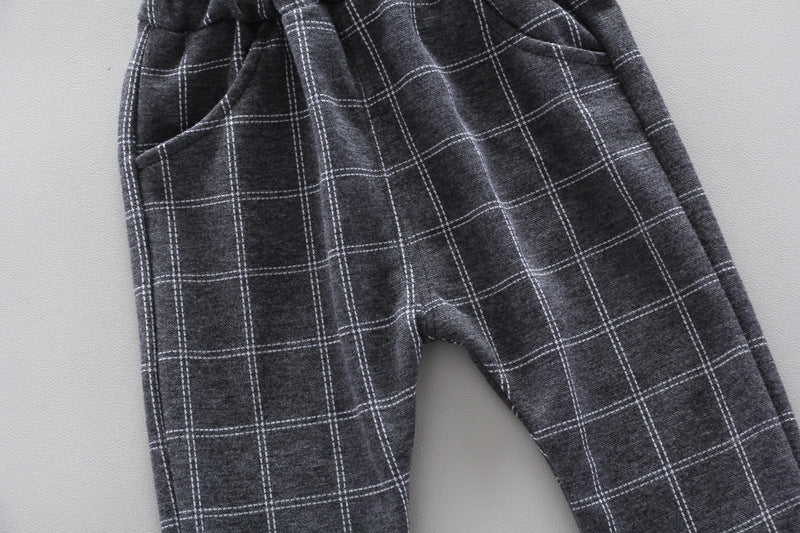 [368191-GRAY] - 3 In 1 Setelan Formal Keren Anak - Motif Bow Tie Tattersall