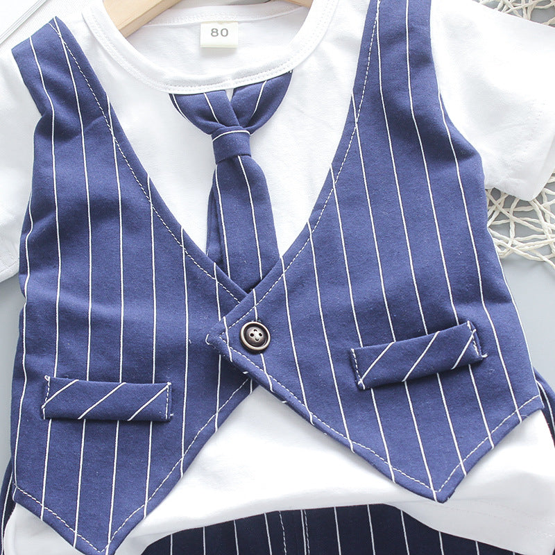[368230-NAVY] - Setelan Formal Keren Anak - Motif Tie Lines