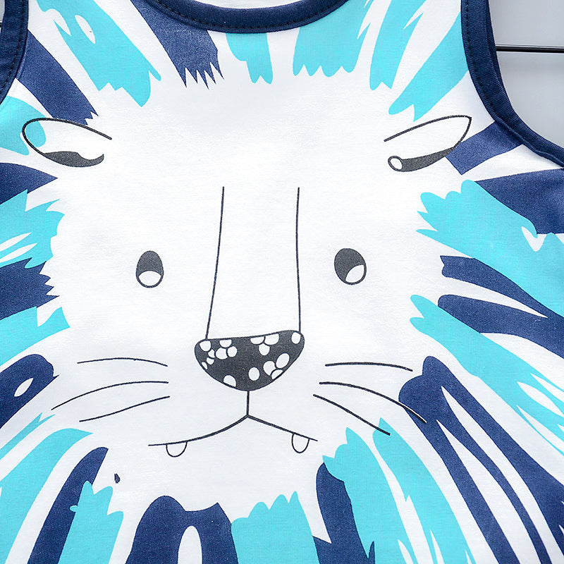 [368330] - Setelan Kaos Kutung Anak - Motif Abstract Lion