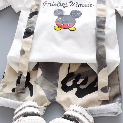 [368229-WHITE] - Baju Setelan Trendi Anak Import - Motif Mickey Mouse