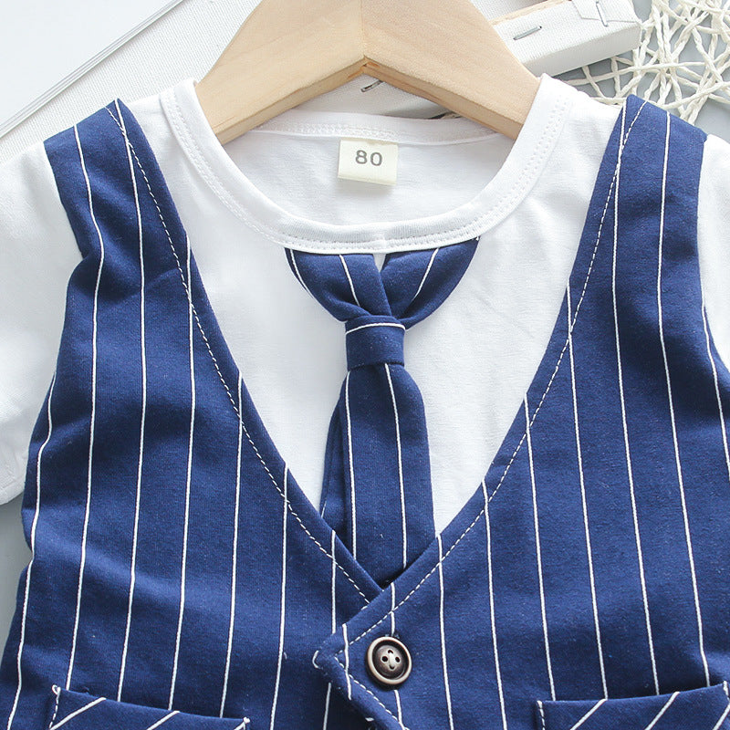 [368230-NAVY] - Setelan Formal Keren Anak - Motif Tie Lines
