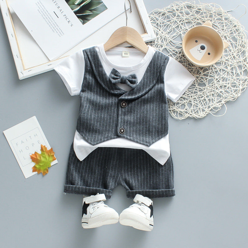 [368228-GRAY] - Setelan Formal Keren Anak - Motif Fiber Lines